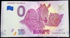 Spain. Euro Banknote Souvenir - Bioparc Valencia animals 2018