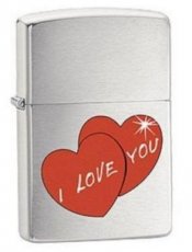 Zippo lighter 2005 - I LOVE YOU - Brushed Chrome
