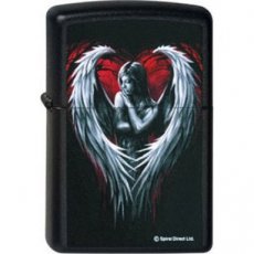Zippo lighter 2010 SPIRAL ANGELs HEART- Black Matte Finish