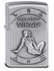 Zippo lighter Zodiac "VIRGO" 3D Emblem 2011. Brushed chrome. Condition: new, original box.