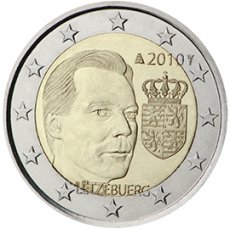 2CLUX.GDAR2010 Luxembourg 2 Euro UNC 2010 Grand Duke - Coat of Arms
