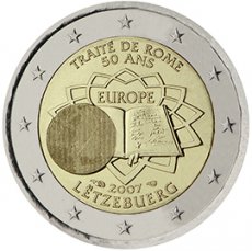 2CLUX002007 Luxembourg 2 euro UNC Treaty of Rome 2007