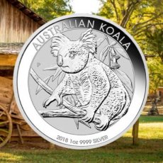 Ag-AUS18.1D.1.Koala Australia Koala 1 Dollar 1 oz zilver BU 2018 in capsule