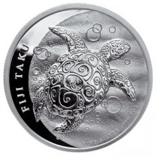 Ag-FIJI13.2d.1.Turtle "FIJI TAKU". 2 Dollars 1 oz Silver BU "Turtle" FIJI 2013