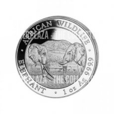 Ag-SOM20.100sh.1.Olifant Somalia 1 oz Silver Elephant 2020