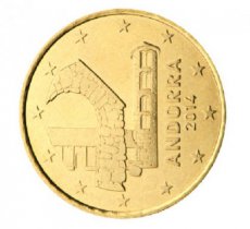 ANDUNC002014.050 Andorra 50 Cent UNC 2014 - Mintage 360,000 pcs