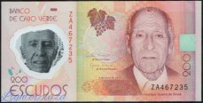 Cape Verde 200 Escudos Henrique Teixeira de Souza 2014.07.05, replacement UNC - Nº ZA467235 Polymer-Banknote. P-71r