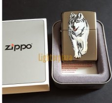 Zippo lighter Wolf - Black Ice finish.