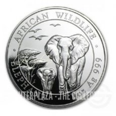 Ag-SOM15.100sh.1.Elephant Somalië 1 oz Zilver Olifant 2015