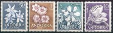 TP-ANDE1965FL 1966. Andorra Yvert 61-64 Flowers