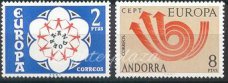 1973. Andorra Yvert 77-78 Europa CEPT