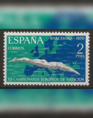 Spanje  1970. XII Europese kampioenschappen zwemmen in Barcelona