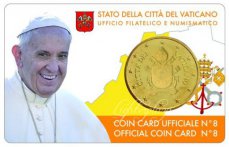 VATCC0008 PONTIFICATE OF POPE FRANCIS.  VATICAN COIN CARD N. 8 - YEAR 2017