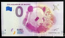 Spanje. Euro Souvenir Biljet - Zoo Aquarium Panda 2018